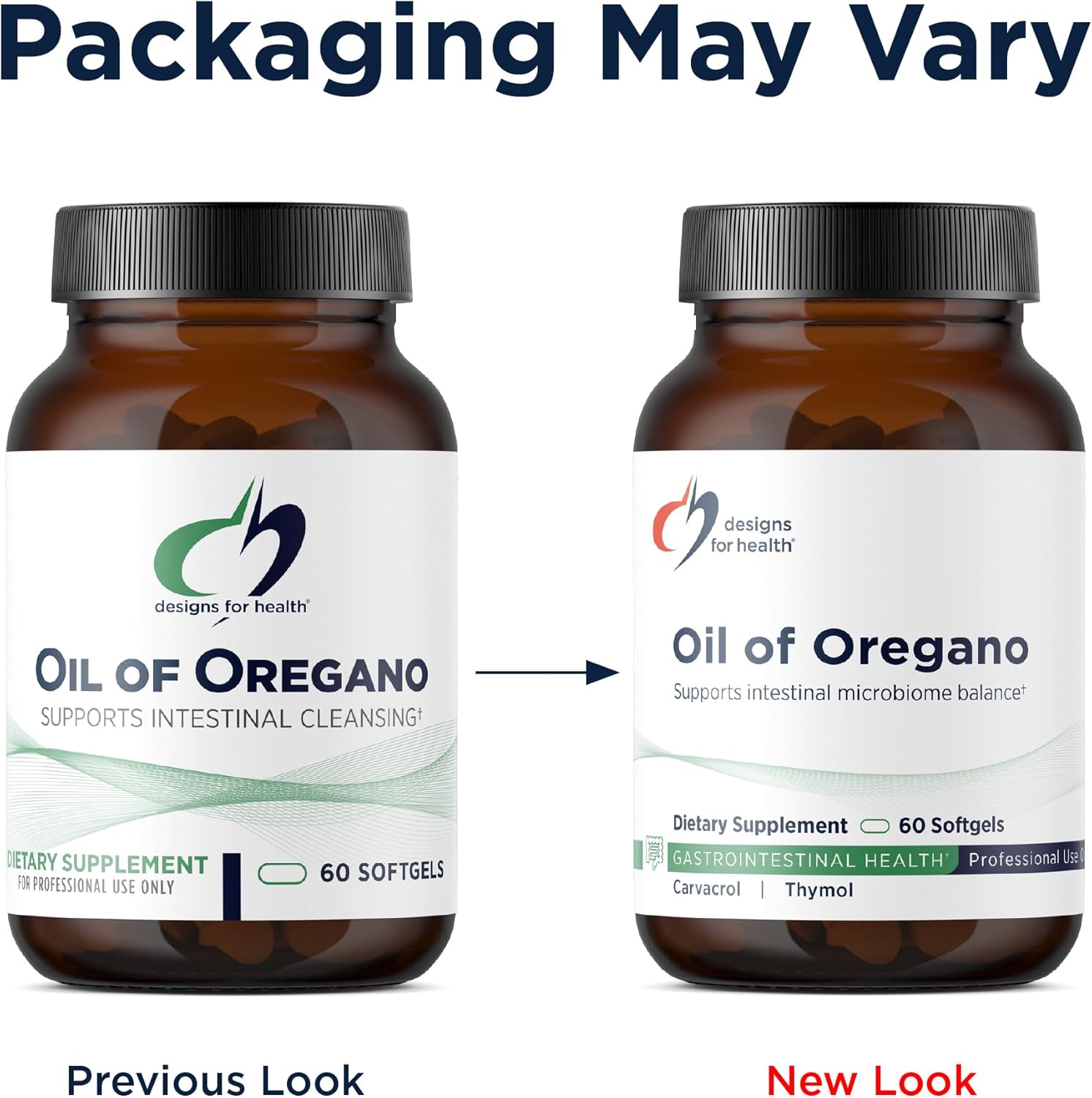 Designs for Health Oil of Oregano Softgels - Oregano Oil Supplement with Highly Concentrated Carvacrol - Supports Intestinal Cleansing - Small Pills (120 Softgels)