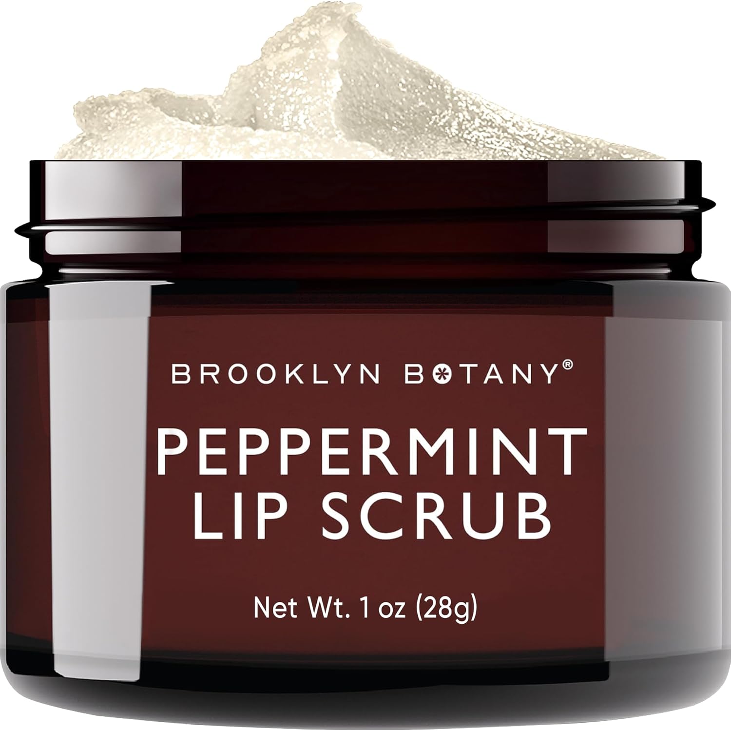 Brooklyn Botany Lip Scrub Exfoliator 1 oz ¨C Lip Moisturizer for Dry Lips and Chapped Lips ¨C Gentle Lip Exfoliator for Smooth and Brighter Lips ¨C Peppermint Flavor