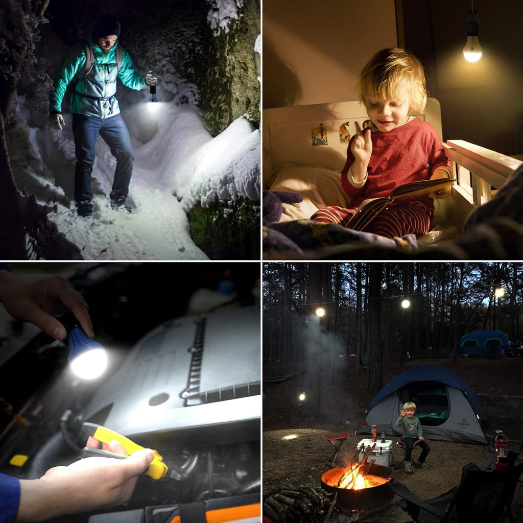 Lepr LE Campin Lantern Campin Essentials Lightin Modes Hangin Ten Ligh Bulb wit Cli Hoo fo Camping Hiking Hurricane Storms Outages Collapsible Batterie Included Packs