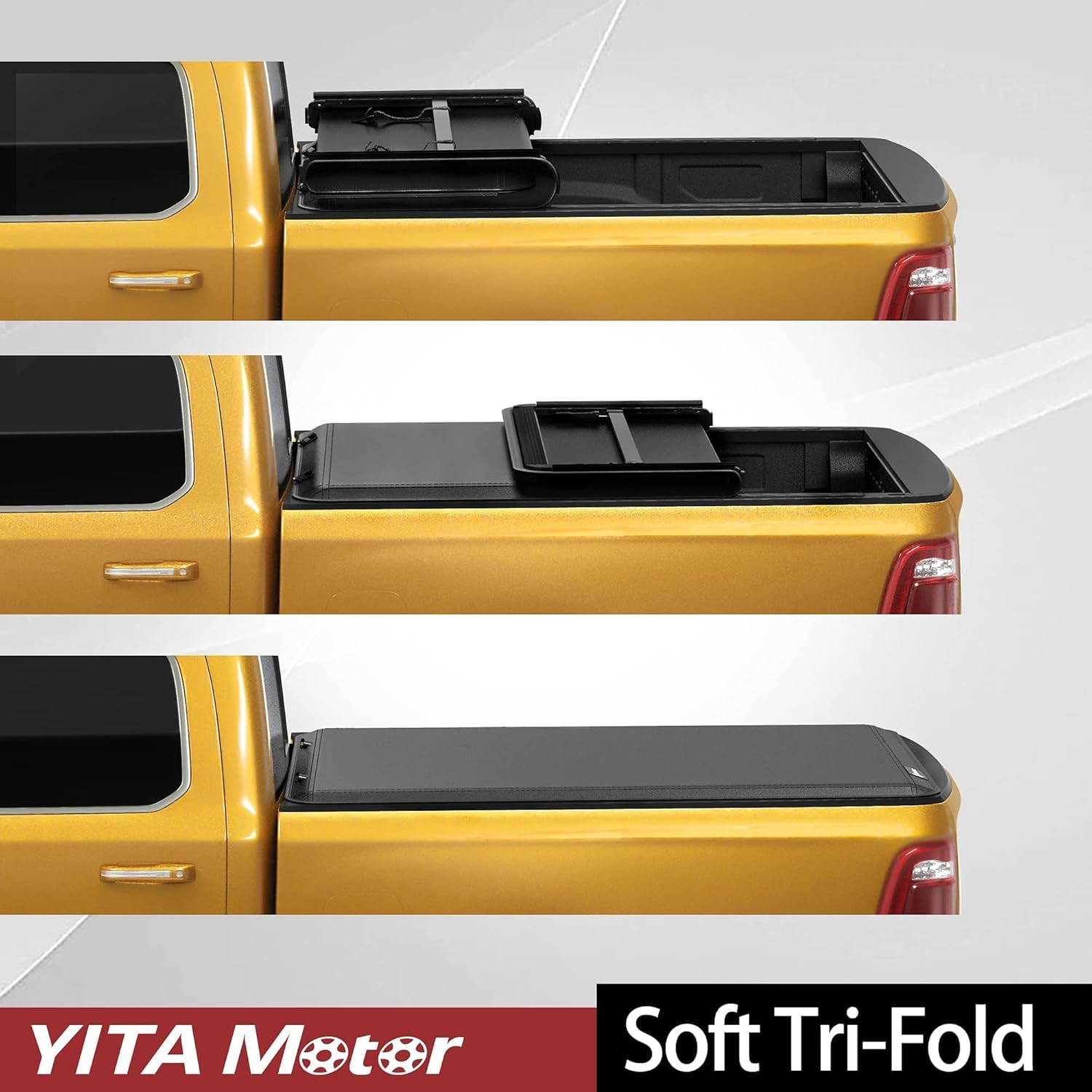 YITAMOTOR Soft Tri-fold Truck Bed Tonneau Cover Compatible with 2015-2025 Ford F-150 5.5 ft bed
