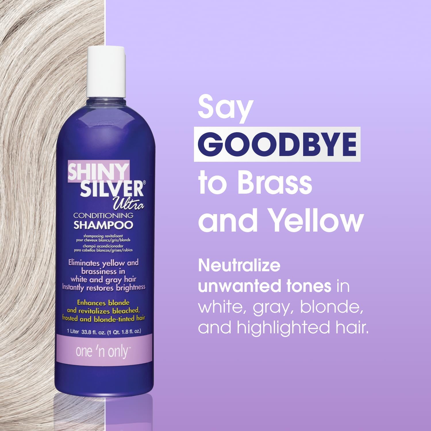On ' Onl Shin Silve Purpl Shampo Arga Oi Tonin Hai Shampo fo Blonde Gray Whit Highlighte Hai Moisturizes Brighten Reduce Brassines ( Liter)