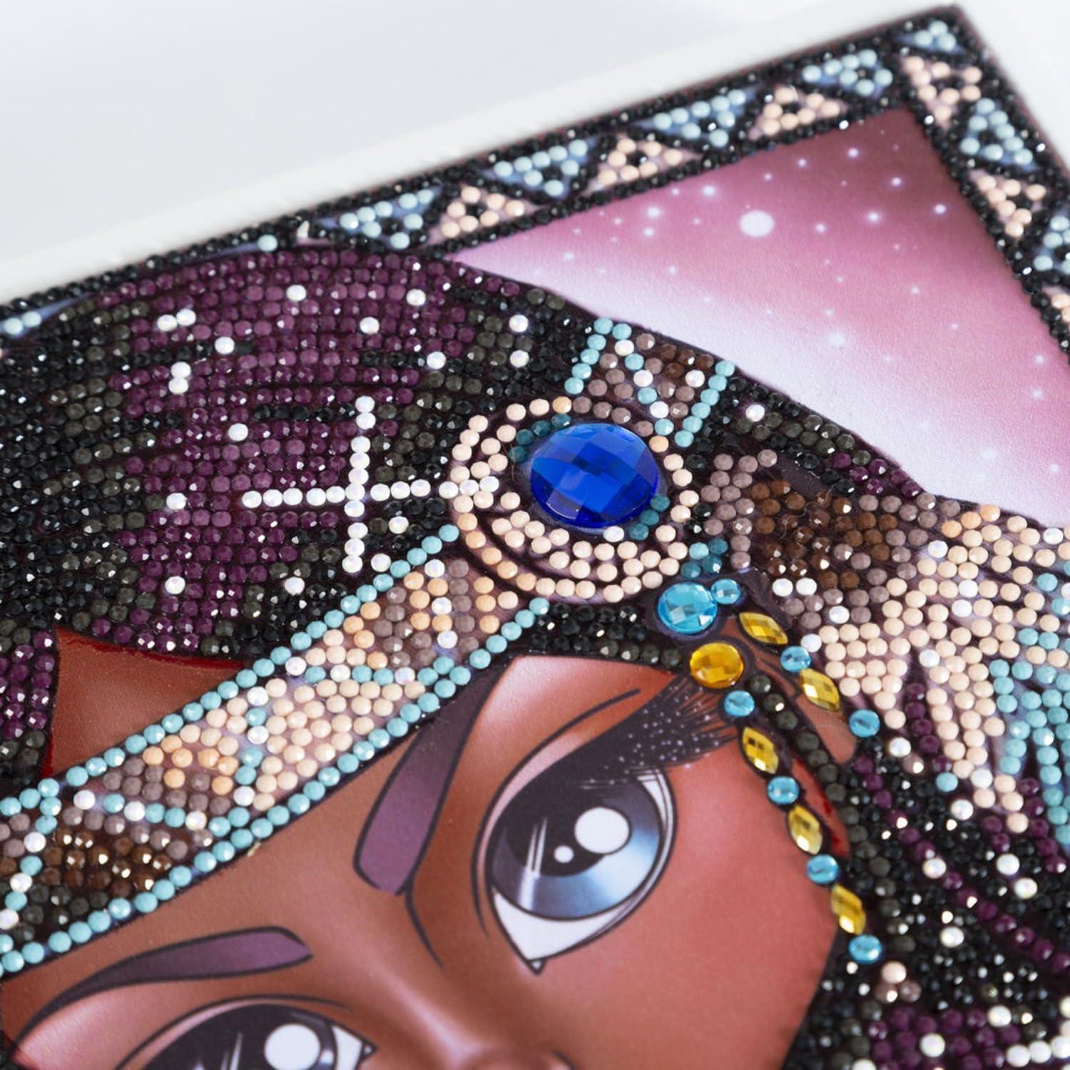 DIAMON DOT India Gir wit Wol Diamon Paintin Kit fo Adult Diamon Ar Kit Relaxin Creativ Craf Ki wit Dot Gem 15.8x11.8