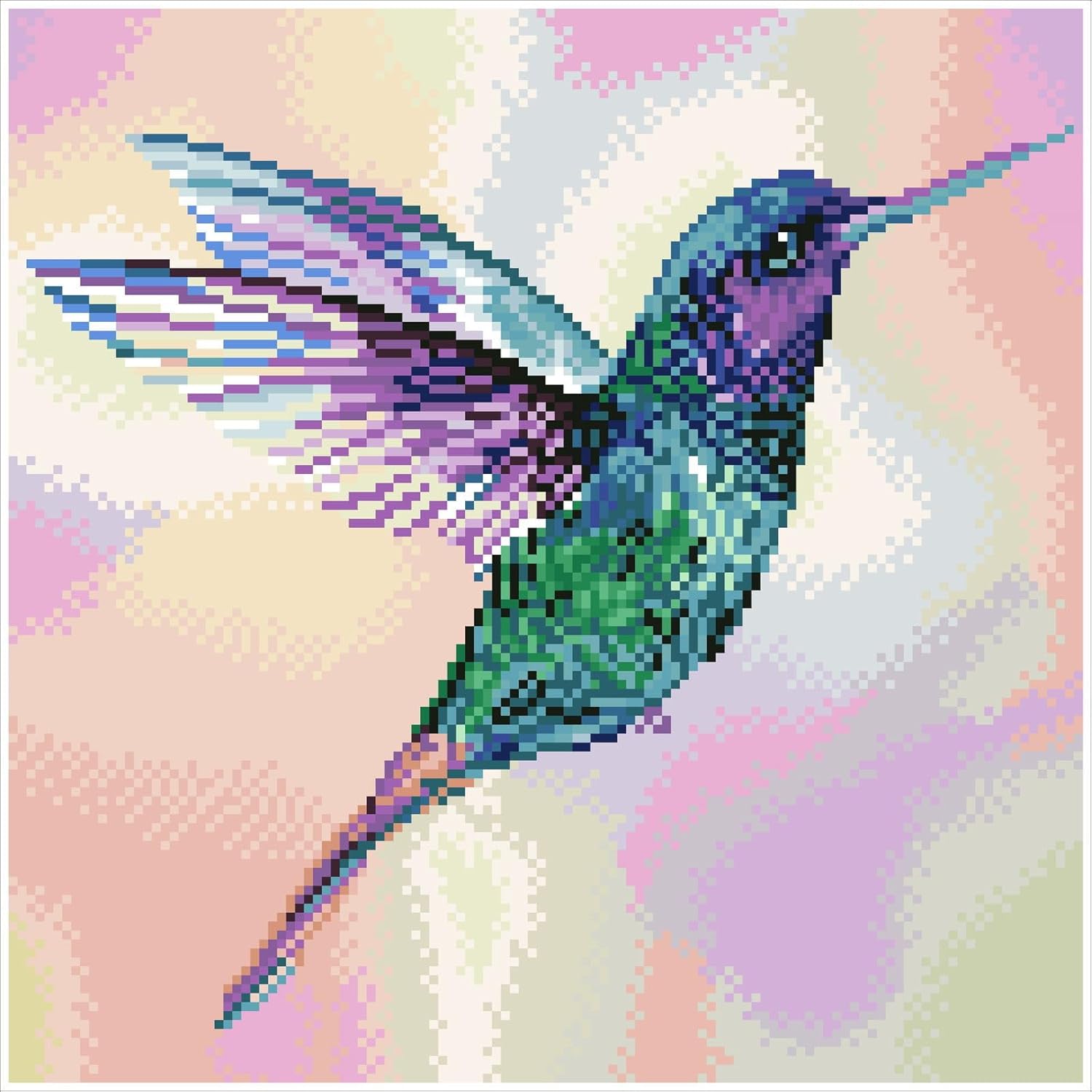 DIAMON DOT Humm Alon Hummingbir Diamon Paintin Kit fo Adult Diamon Ar Kit Relaxin Creativ Craf Ki wit Dot Gem 12.6inchx12.6inch