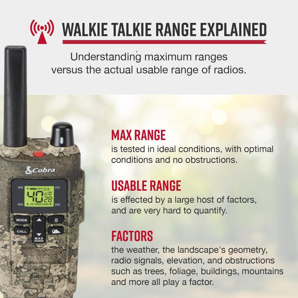 RX380 Walkie Talkies (2-Pack) ¨C Weather Resistant Two Way Radios Long Range, 40 Pre-Programmed Channels, Weather Alerts, LED Flashlight, Long-Life NiMH Batteries (TrueTimber Strata Camo)