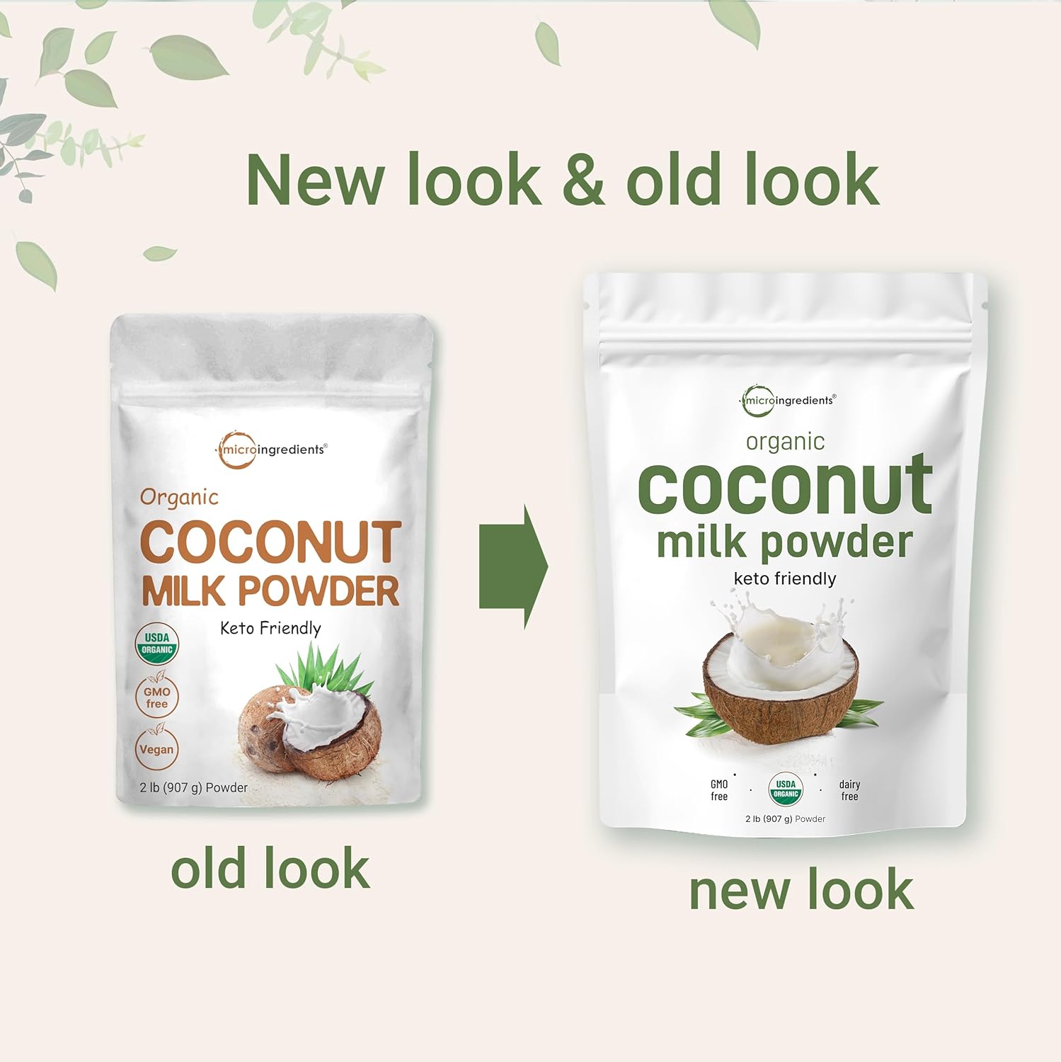 Micr Ingredient Organi Coconu Mil Powder L Plant-Base Creame fo Coffee Te Smoothie Pur Ric i MC Non-GMO Gluten-Free Ket Pale Friendly