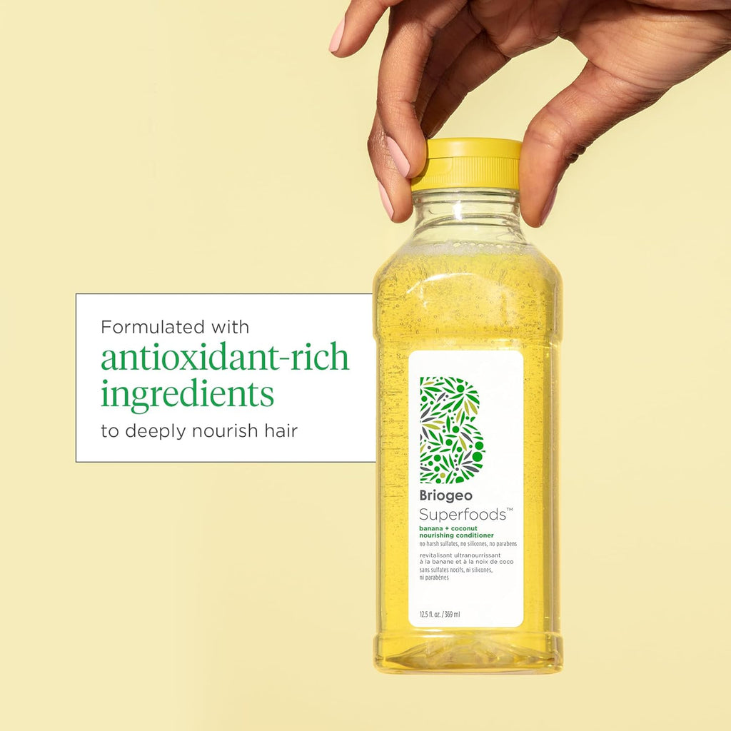 Brioge Superfood Banan Coconu Nourishin Shampoo Replenis Dull Dr Hai an Support Health Hai an Scalp Moisturizin fo Al Hai Textures Vegan Cruelty-Free 12. f oz