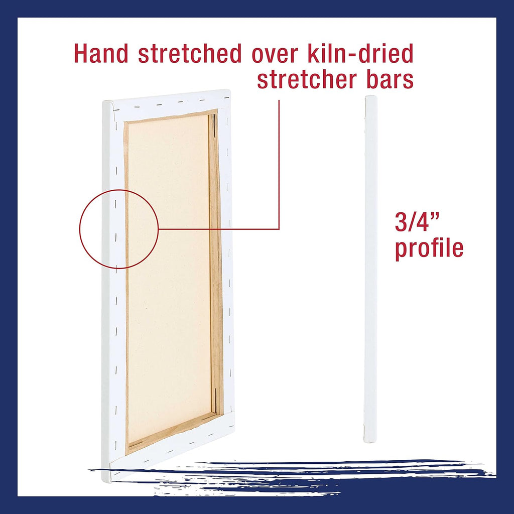 U.S Ar Suppl 1 3 inc Stretche Canva 12-Ounc Tripl Primed 6-Pac Professiona Artis Qualit Whit Blan 3/4inc Profile 100 Cotton Heavy-Weigh Gess Acryli Pouring Oi Painting