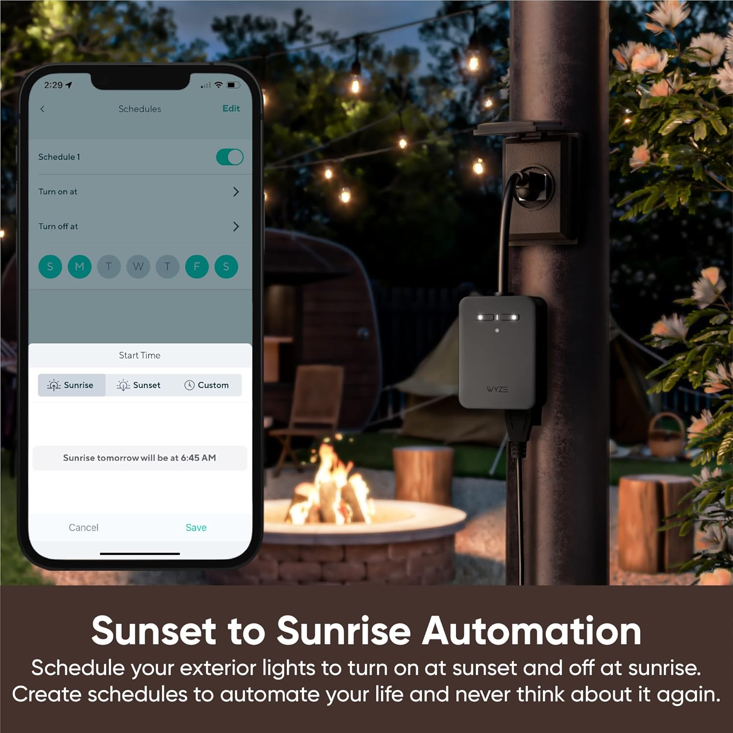 Wyz Plu Outdoor Dua Outlet Energ Monitoring IP64 2.4GH WiF Smar Plug Work wit Alexa Googl Assistant IFTTT N Hu Required Black