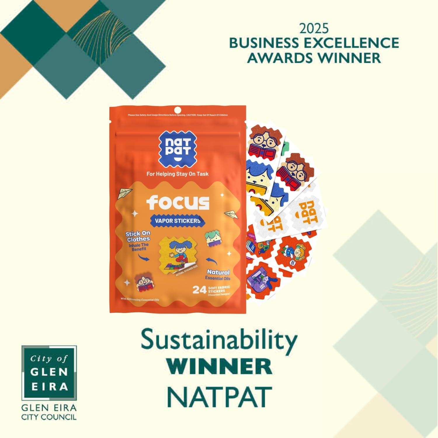 NATPA Focu Patc Focu Enhancin Sticker fo Kid an Adult Health Brai Support fo Attention Focus an Concentratio Chemica an Dru Fre 2 Coun BuzzPatc Natura Patch