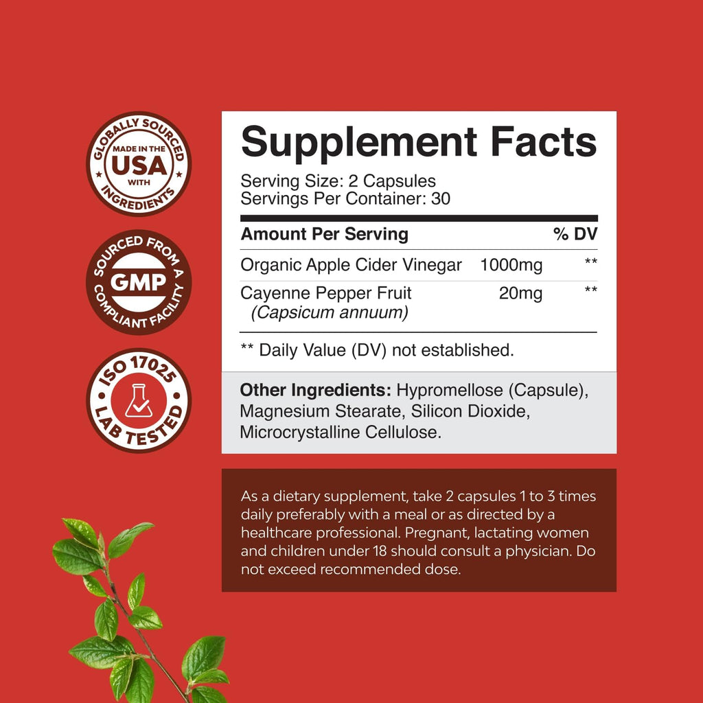 Cleansin Appl Cide Vinega Capsule AC Cleans an Deto Pill fo Gu an Digestiv Healt wit Slimmin Cayenn Extr Strengt AC Capsule fo Gu Cleans an Ful Bod Deto (3 Servings)