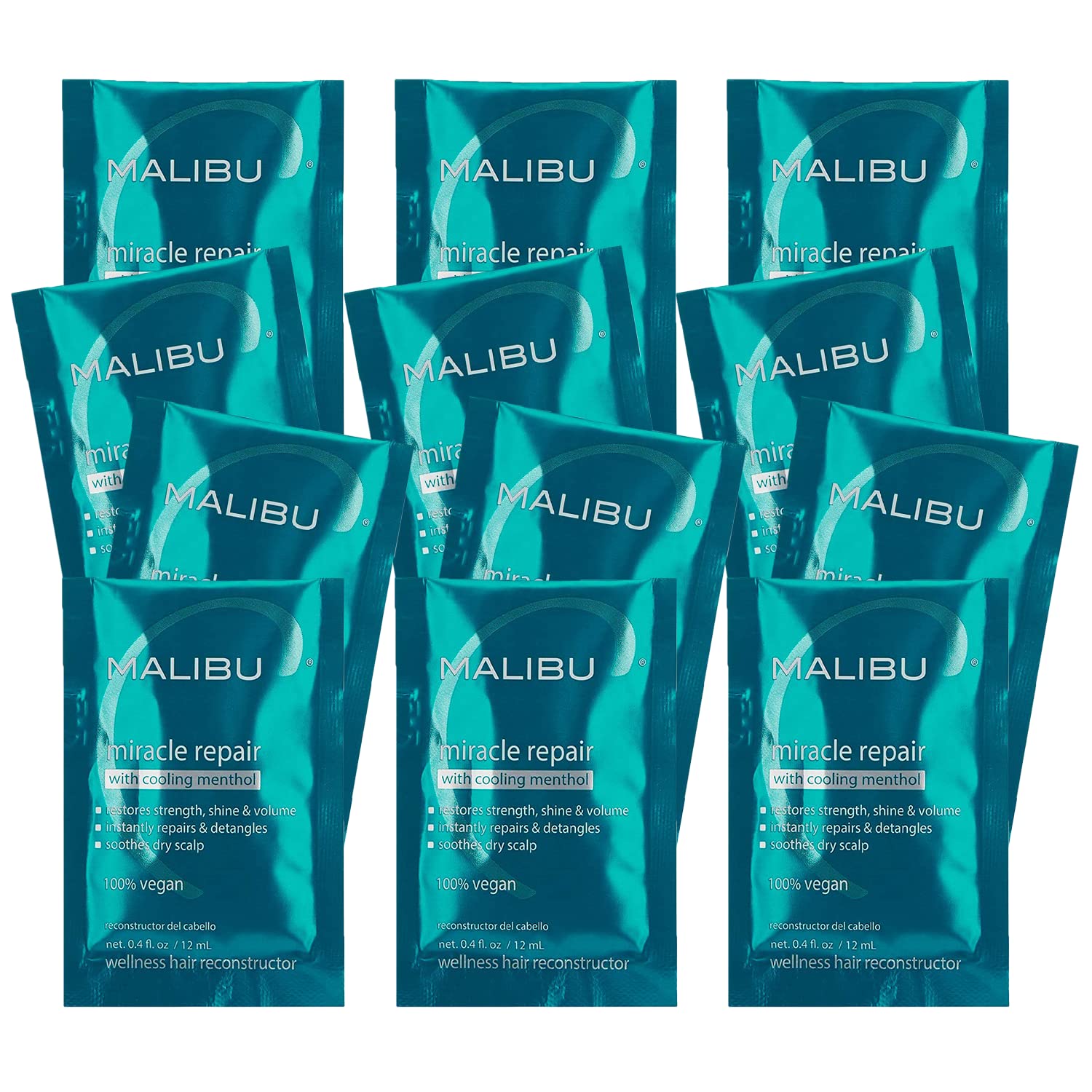 Malibu C Miracle Repair Reconstructor - Nourishing Hair Treatment for Weak, Damaged Strands - Flax Protein Vitamin B5 for Moisture