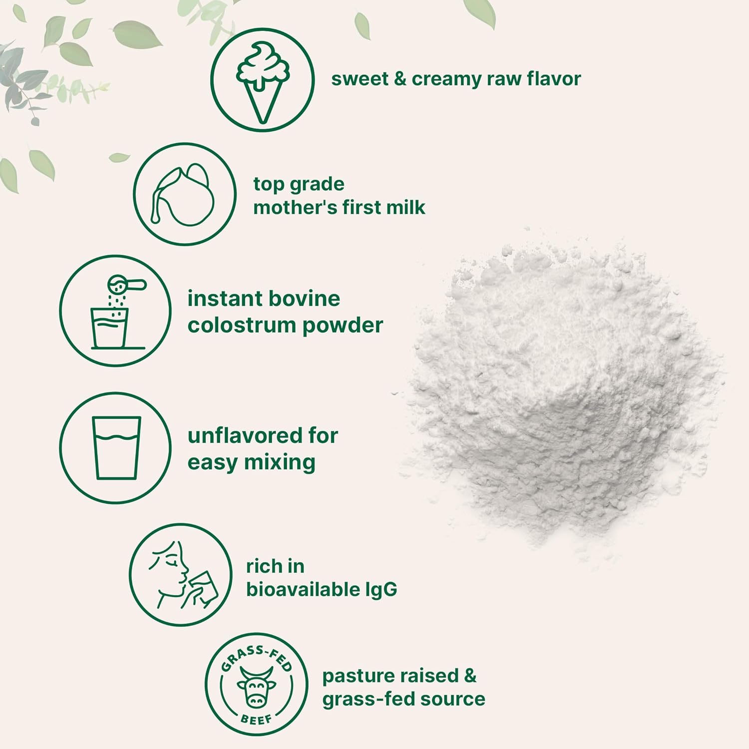 Micr Ingredient Bovin Colostru Powder o Grass-Fed Freeze-Drie Natura Ig Ig Support Immun Gu Healt Non-GMO Gluten-Free Unflavored