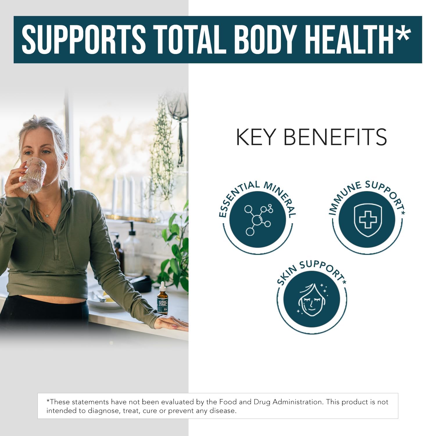 Ioni Liqui Zin  Mont Supply Adjustabl Dosin fo Adult Hig Absorption Vegan Glas Bottl Support Immun System Brai Thyroi Healt Essentia Minera Supplemen ( oz)
