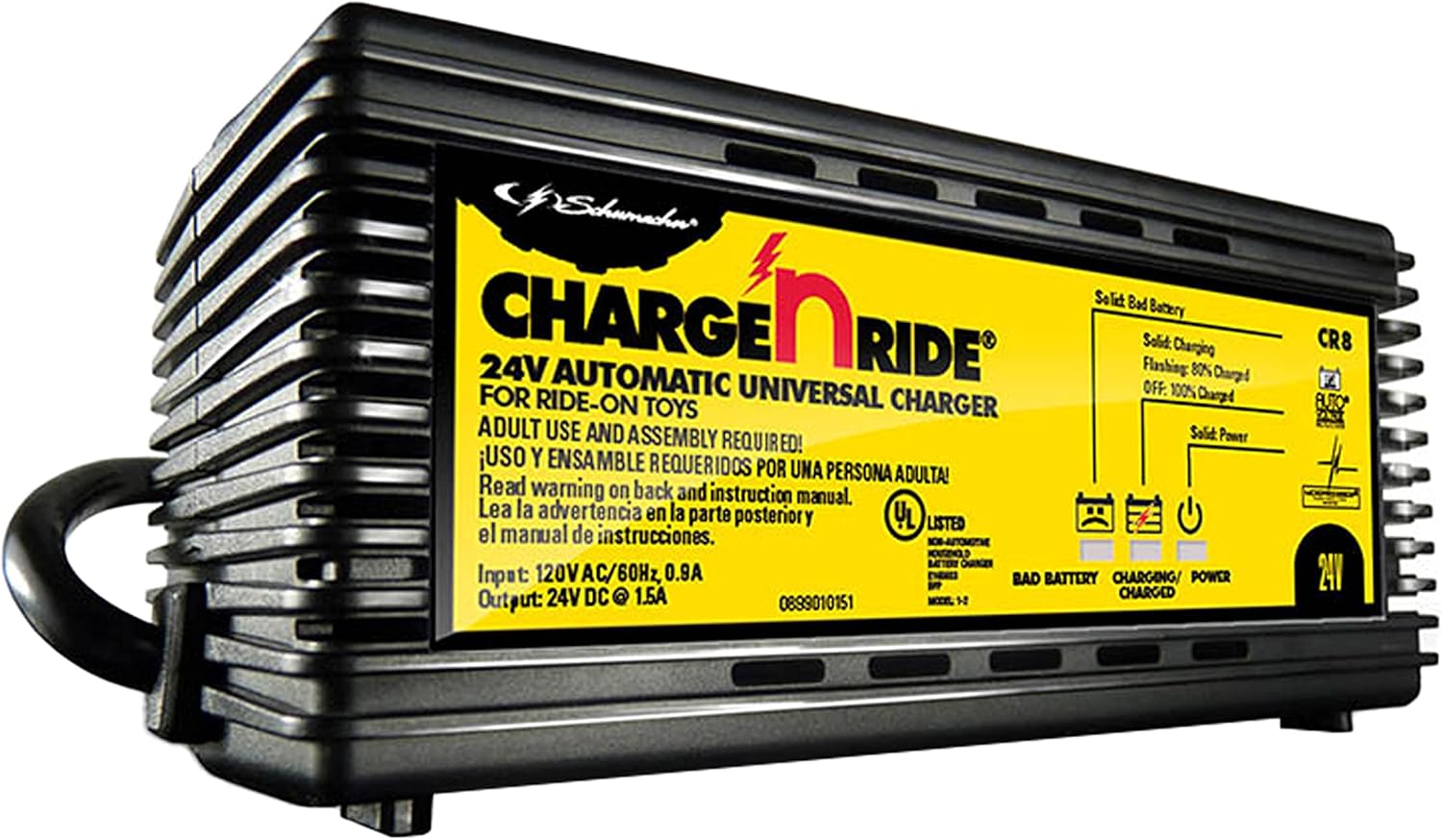 Schumache Electri 2 Vol Universa Batter Charge fo Rid o Toy Charg ' Rid CR8-1. Amp Full Automati Compatibl wit Dynacraf an Razor