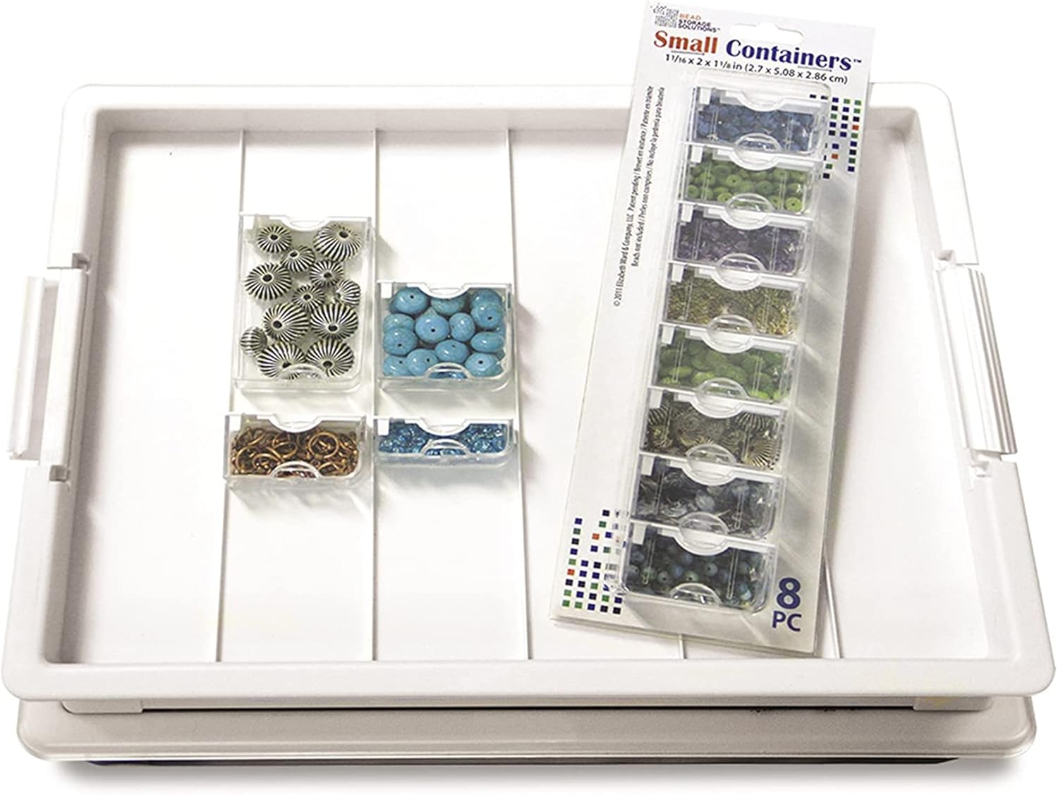Bea Storag Solution Plasti Stackabl Organize Tra Bundl wit Li an 4 Siz Smal Container fo Bead an Craf Supplies