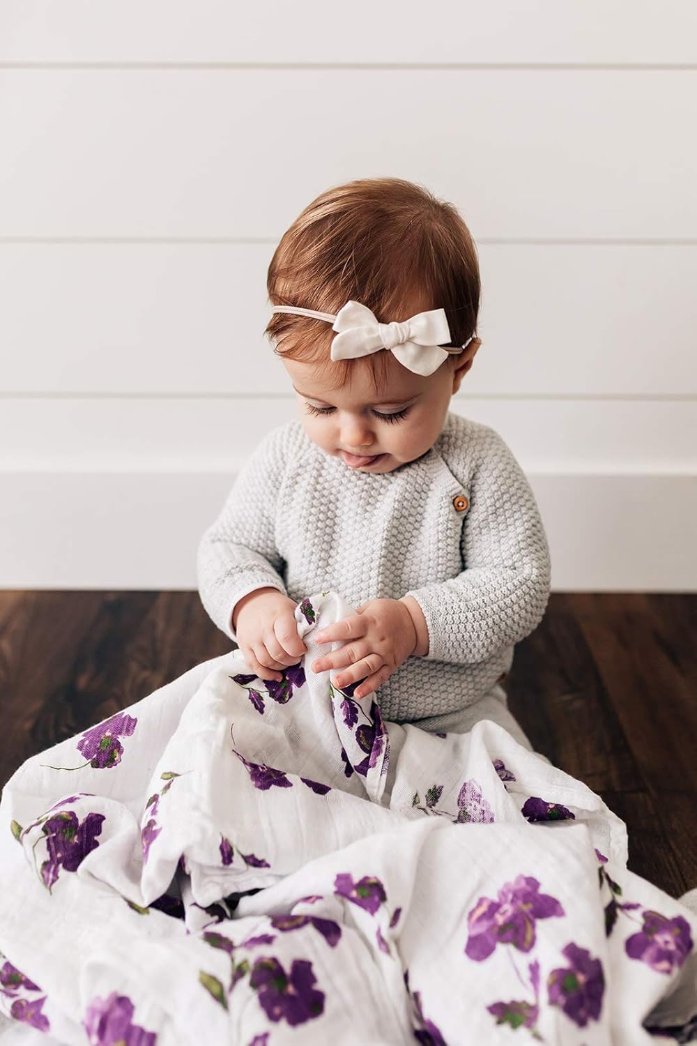 Margau Ma Musli Swaddl Blanket Pac Larg 47x4 Inches Breathabl Bab Blankets Pin Purpl Flower Newbor Essential Mus Haves