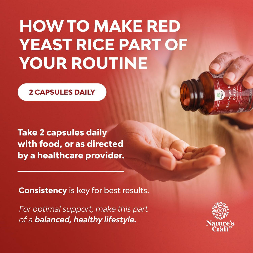 Re Yeas Ric wit CoQ1 Supplemen Advance Health Hear Health Cholestero Level Formul fo Me Wome Extr Strengt Capsul wit Re Yeas Ric 120 m Capsule wit CoQ10-6 Count