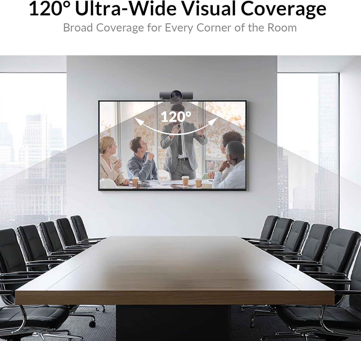 AV Access 4K Conference Room Camera, 1/1.8' Sensor, Individuals Gallery, 120¡ã FOV, 5X Digital Zoom, Auto Framing, Presenter Tracking, Dual Mics, ePTZ, Privacy Cover, Work with Teams, Zoom, Meet