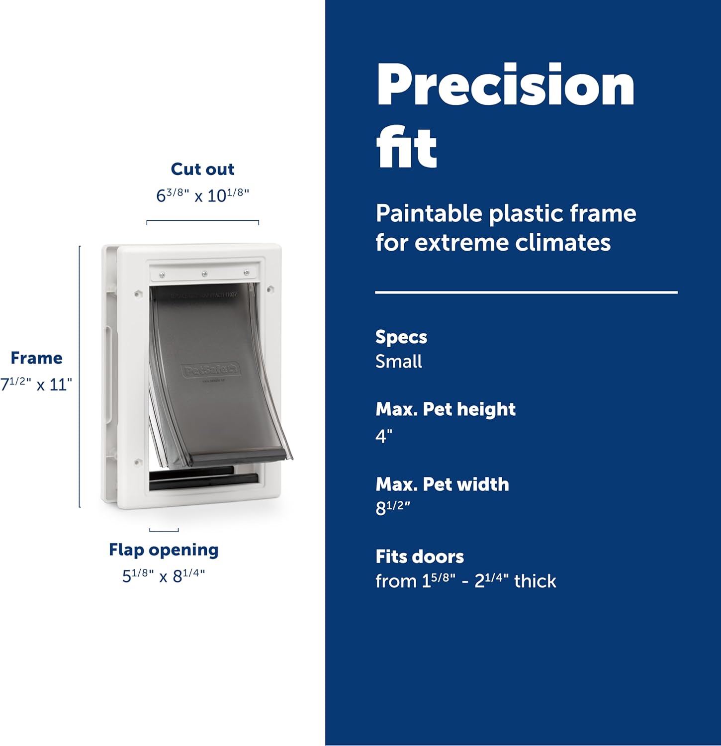 PetSafe Extreme Weather Pet Door - Insulated Weather-Resistant Dog Cat Door with Durable Plastic Frame - Maximum Energy-Saving Efficiency - Small - for Dogs Cats up to 15 lbs