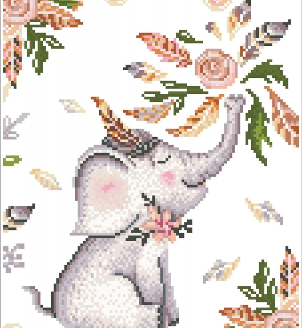 DIAMON DOT Flowe Showe Elephan Diamon Paintin Kit fo Adult Diamon Ar Kit Relaxin Creativ Craf Ki wit Dot Gem 12inchx14inch