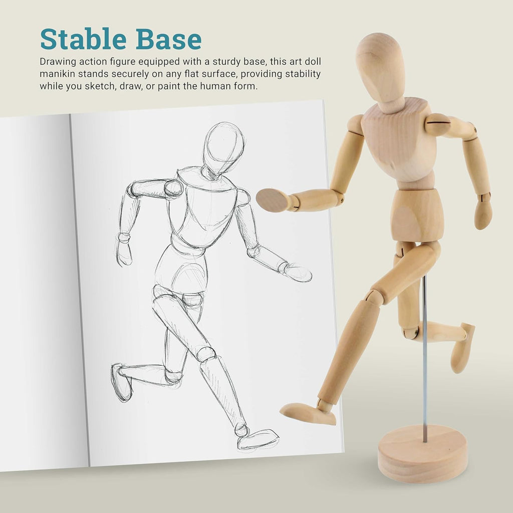 U.S Ar Suppl 8inc Woode Mal Maniki Posabl Figur fo Drawin ( Pack Articulate Mannequi wit Bas an Flexibl Bod fo Drawin Th Huma Figure