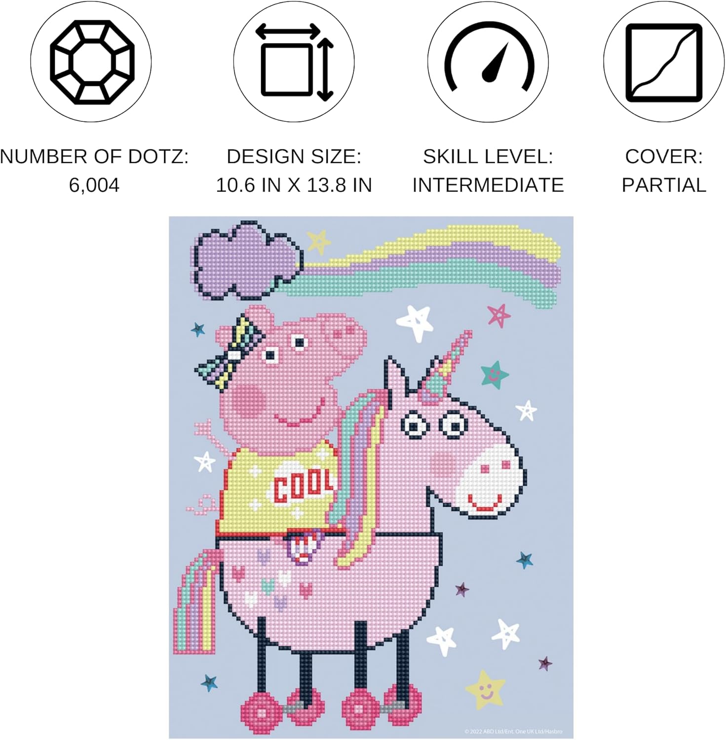 DIAMON DOT Peppa?' Magica Unicor Diamon Paintin Kit fo Adult Diamon Ar Kit Relaxin Creativ Craf Ki wit Dot Gem 10.6x13.8