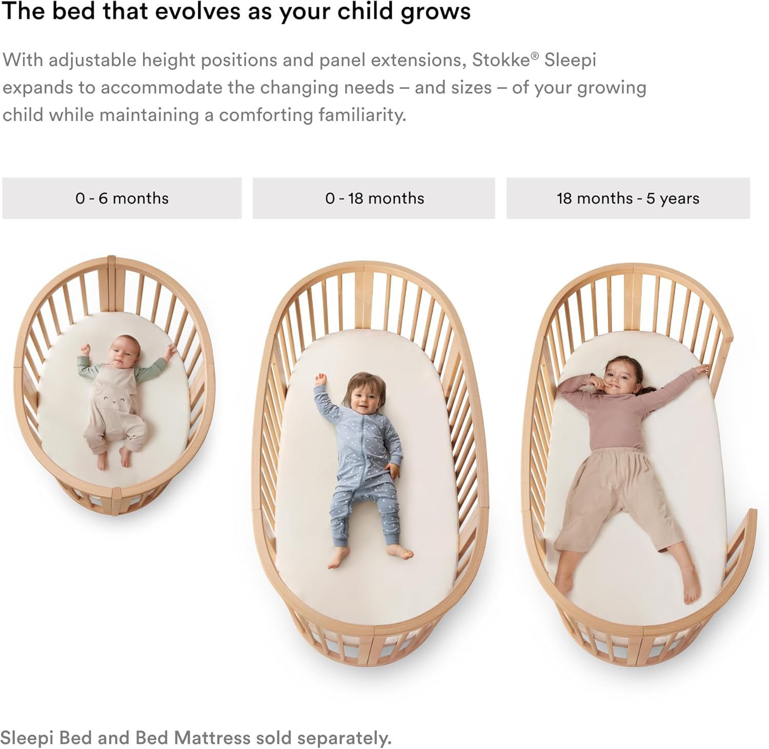Stokk Sleep Min Bundl V3 Whit Include Sleep Min V3 Mattres Drap Ro Suitabl fo Age 0- Year Ol Adjustabl Stylish