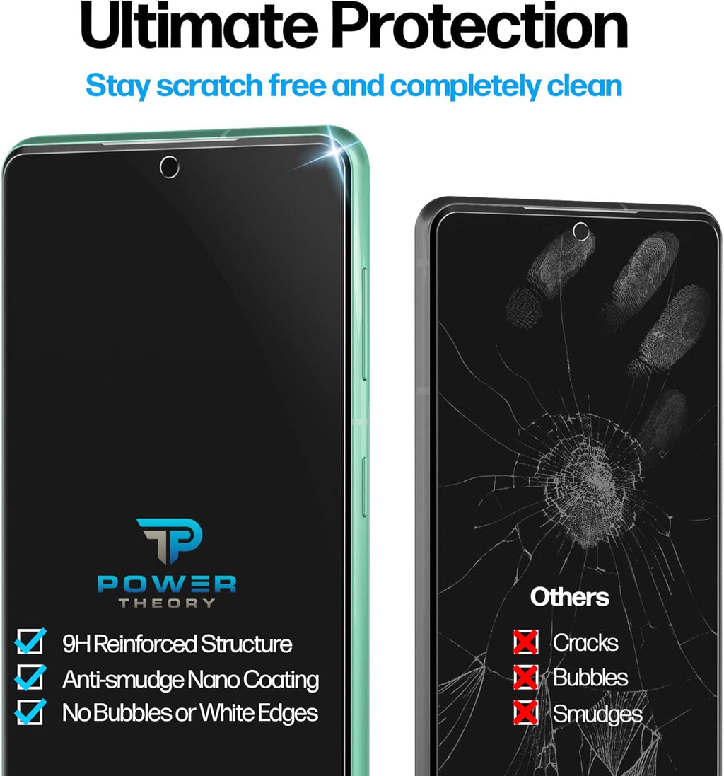 Power Theory Designed for Samsung Galaxy S20 FE 5G / 4G Screen Protector Tempered Glass [9H Hardness], Easy Install Kit, 99% HD Bubble Free Clear, Case Friendly, Anti-Scratch, 2 Pack