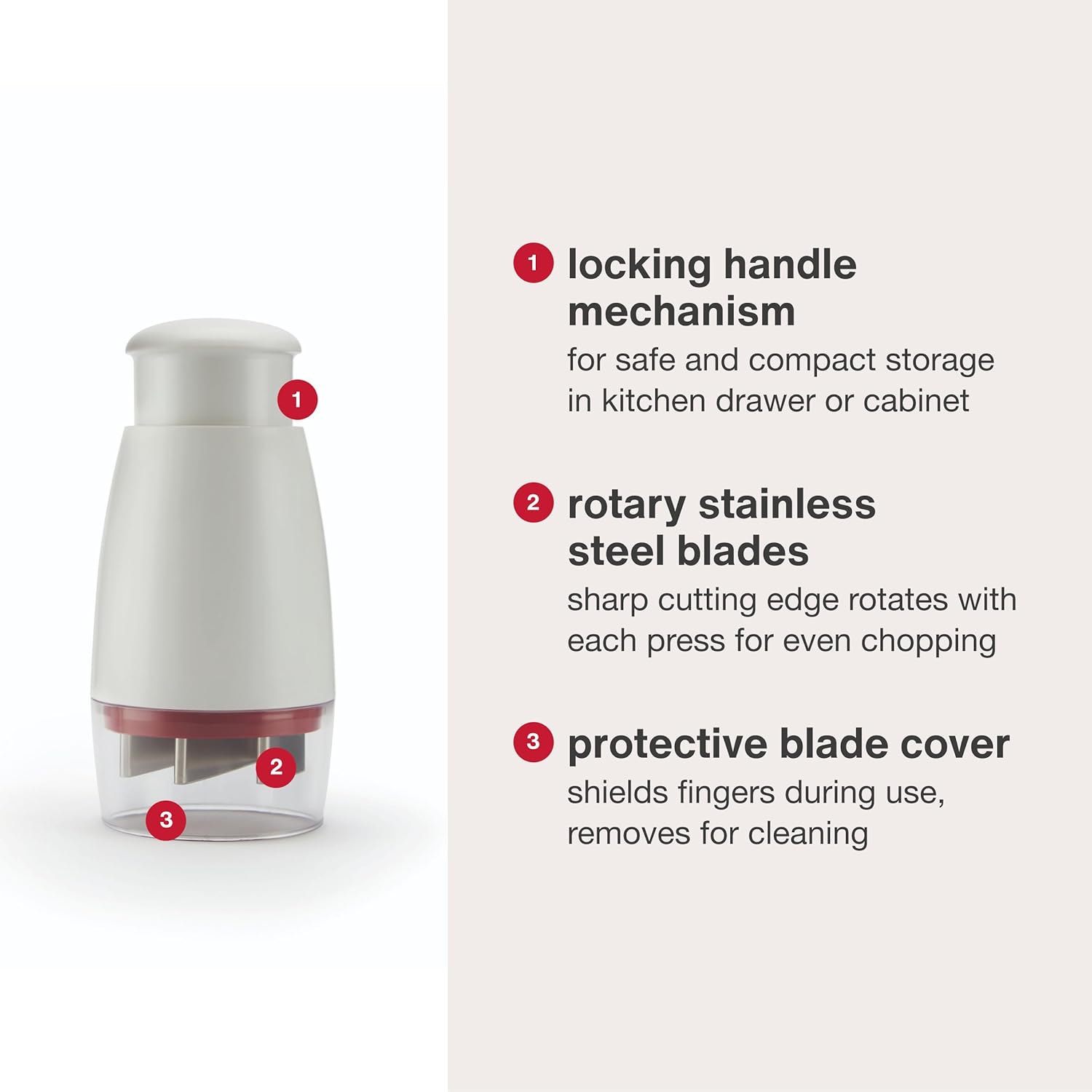 Zyliss Zick Zick Classic Food Chopper - Manual Food Chopper - Onion, Tomato & Vegetable Cutter - Stainless Steel & Dishwasher Safe Food Dicer - White, 9inch- Zick Zick 2.0