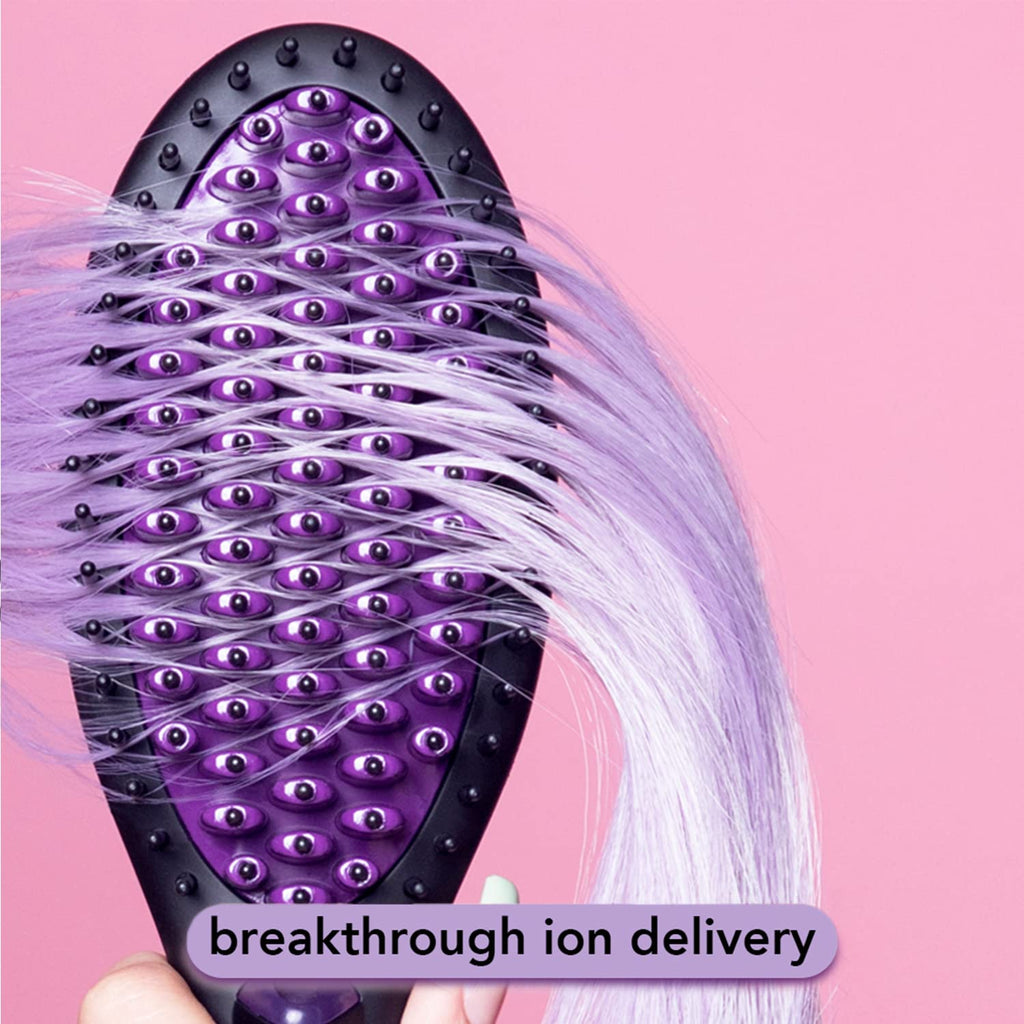 InStyle Straigh U Ma Cerami Straightenin Brus Detanglin Hai Brus Straightene wit Powerfu Cerami Heate Plate fo Smooth Frizz-Fre Hai Fo Thick Curl Wav Hai Types