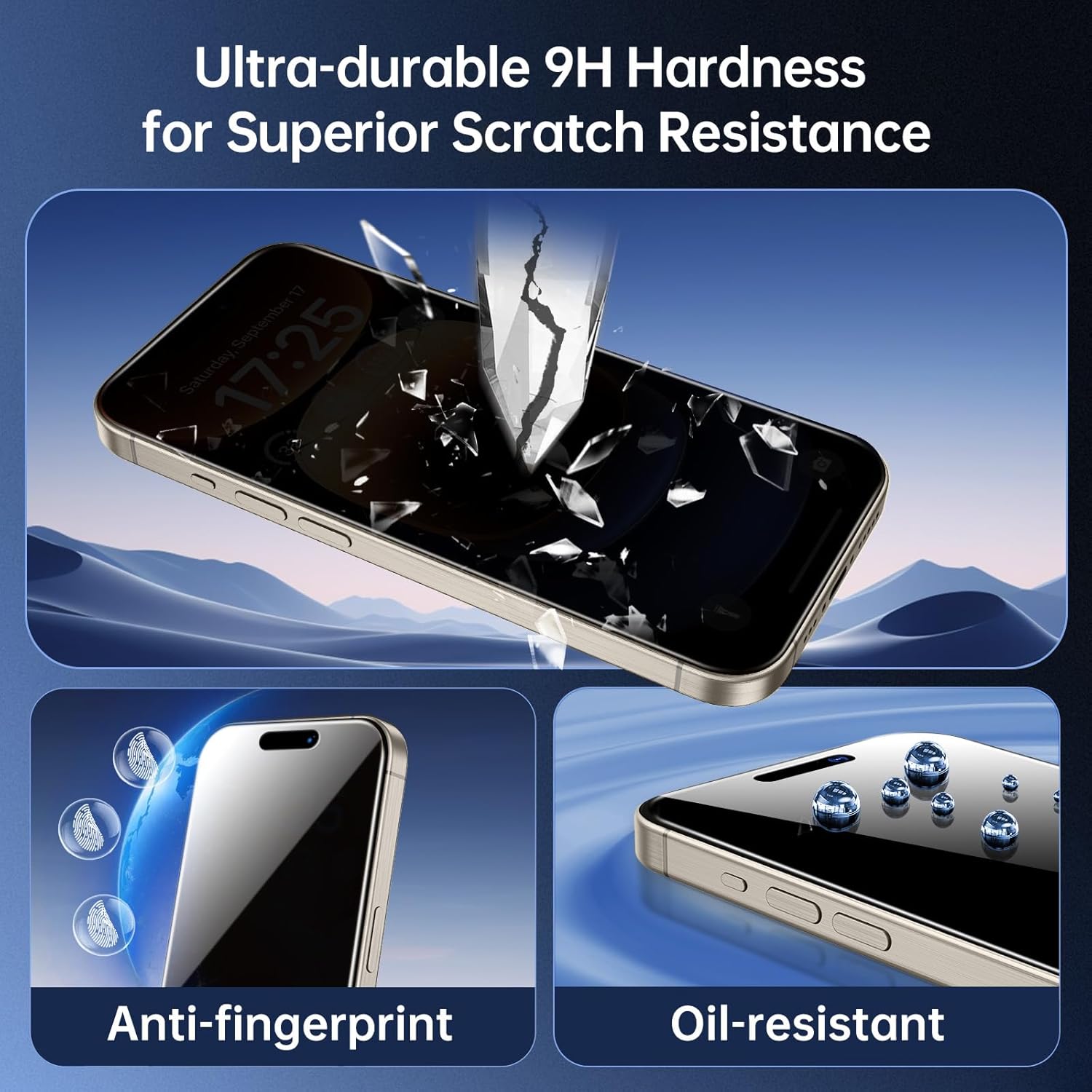 SYNCWIRE Privacy Screen Protector for iPhone 15 Pro 6.1''[2-Pack], Unbreakable True 28¡ã Anti Spy Tempered Glass Saver Black [Easy Installation Frame] [9H Hardness] [Bubble Free] [Sensitive Touch]