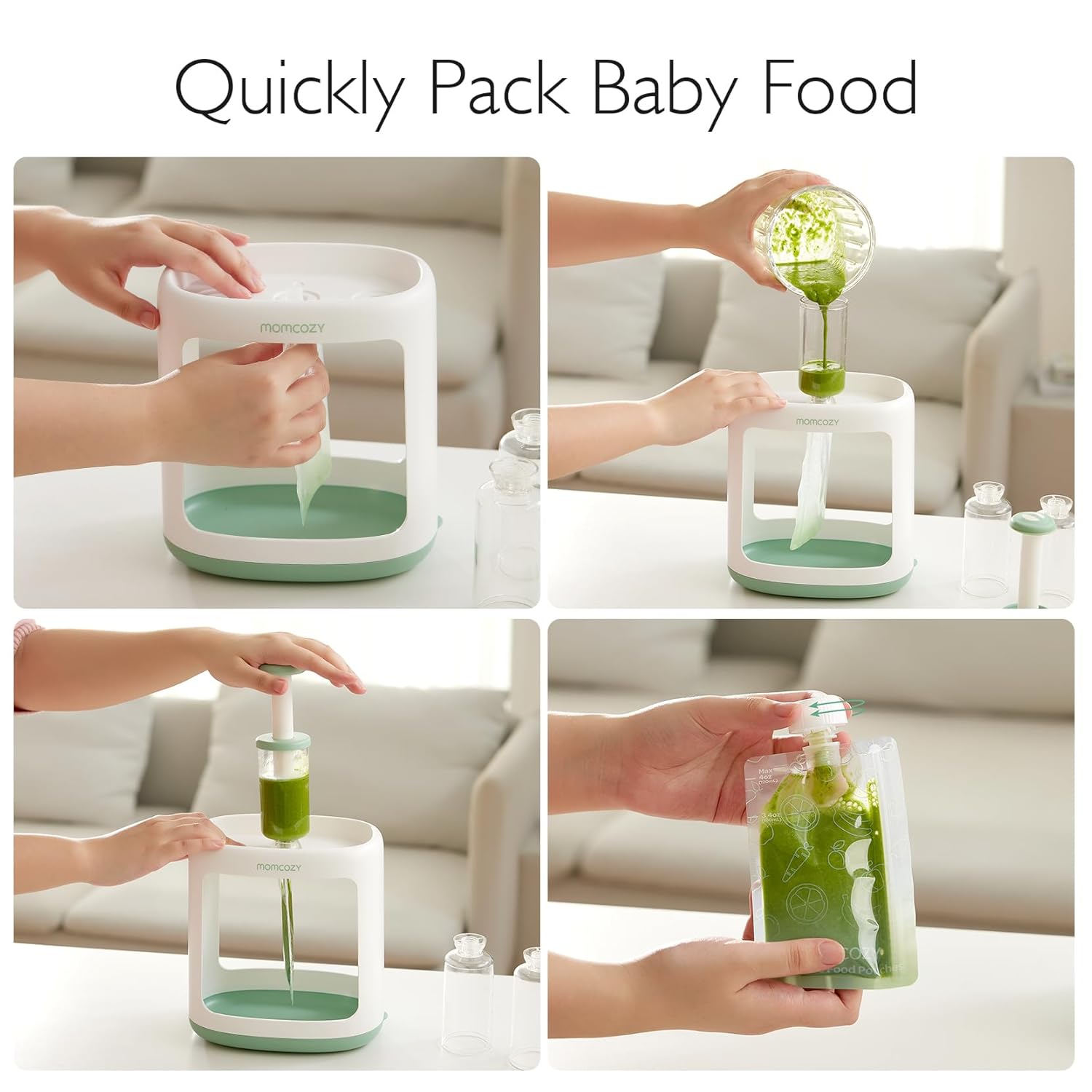 Squeez Station,Bab Foo Maker&Pouc Fille fo Homemad Bab Puree BPA-Free Dishwashe Safe wit Reusabl Bab Foo Pouche fo Babie Toddlers