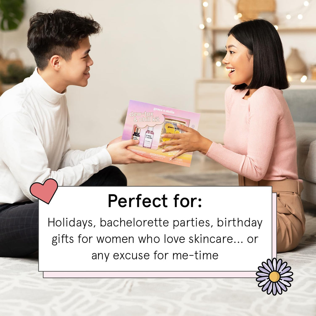 grace & stella Award-Winning Skin Care Set - Stocking Stuffers for Teen Girls, Christmas Gifts for Women - Travel Essentials with Gold Eye Masks, Hyaluronic Acid Serum & Rose Spray, Beauty Gift Set