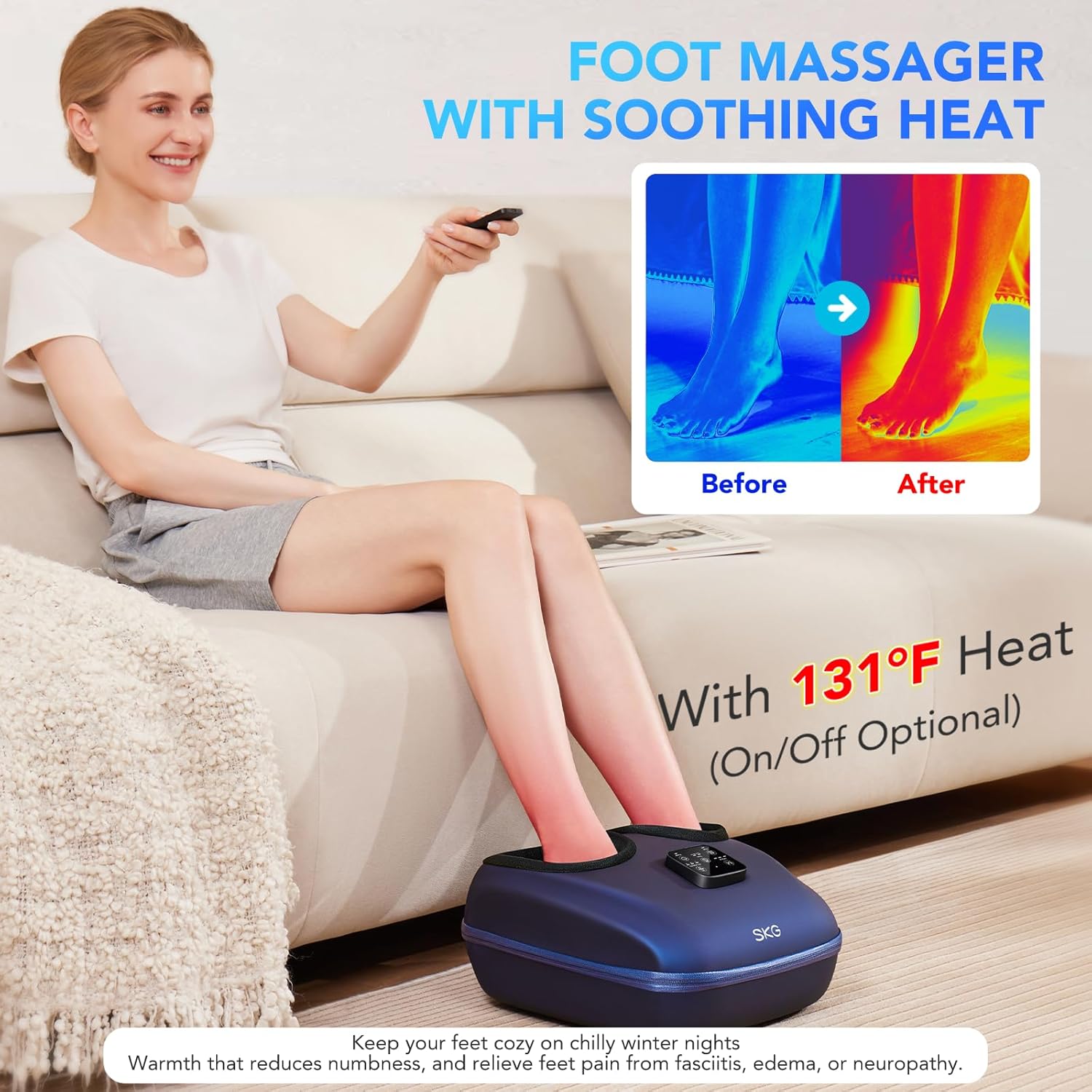 SK Foo Massage wit Hea an Remote Upgrad Electri Fee Massage fo Planta Fasciiti Pai Relief Level Compressio Massag fo Neuropath Planta Fasciitis U t Siz 1 Hom Offic Use