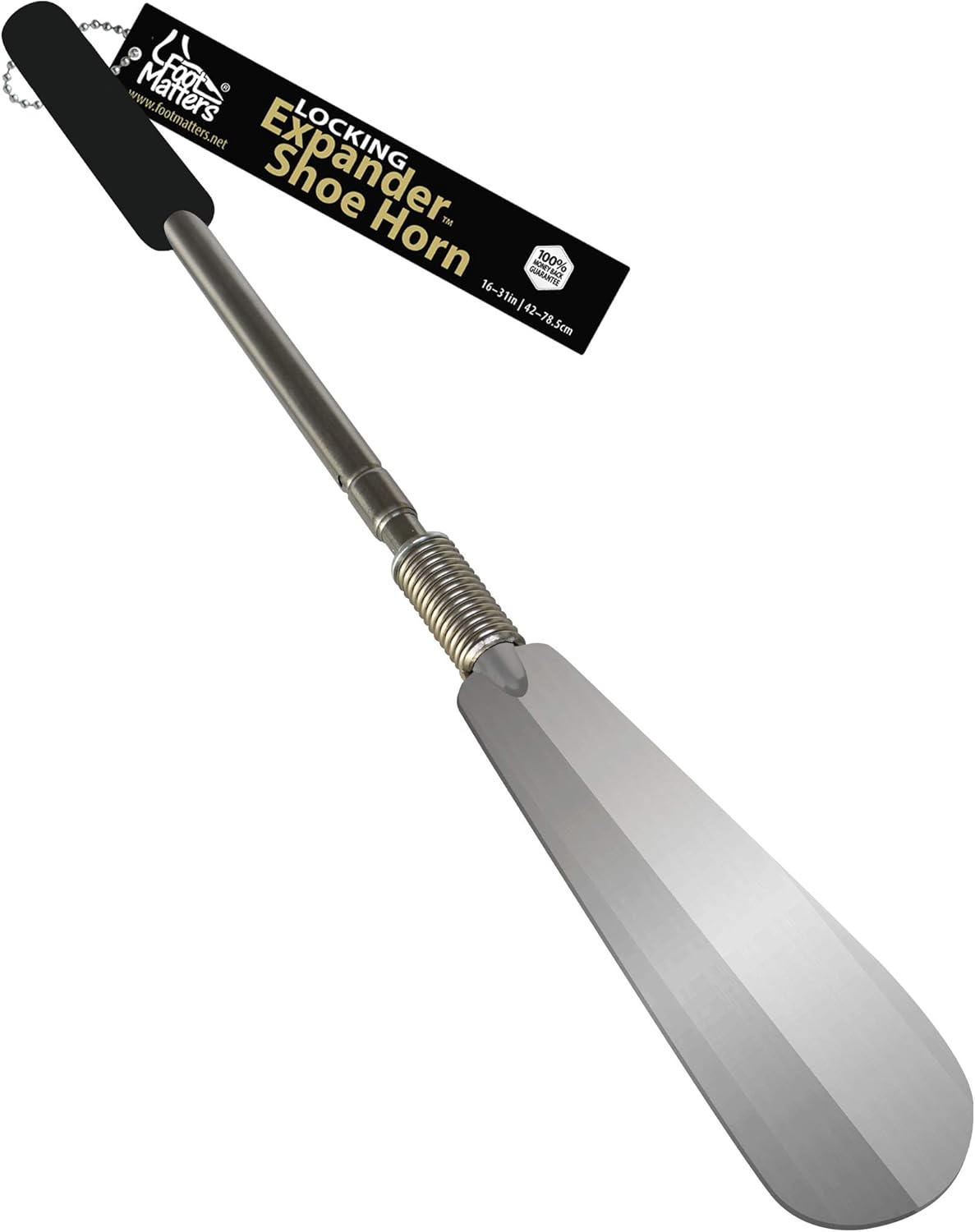 FOOTMATTERS Expander Shoe Horn Extra Long Handle - Twist to Lock - Extends 16 to 31 inches