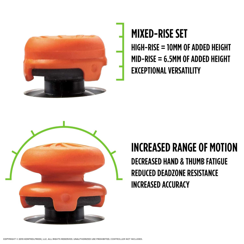 KontrolFree FP Free Vorte fo PlayStatio (PS4 an PlayStatio (PS5 Controlle Performanc Thumbstick  High-Ris Convex Mid-Ris Concav Orange