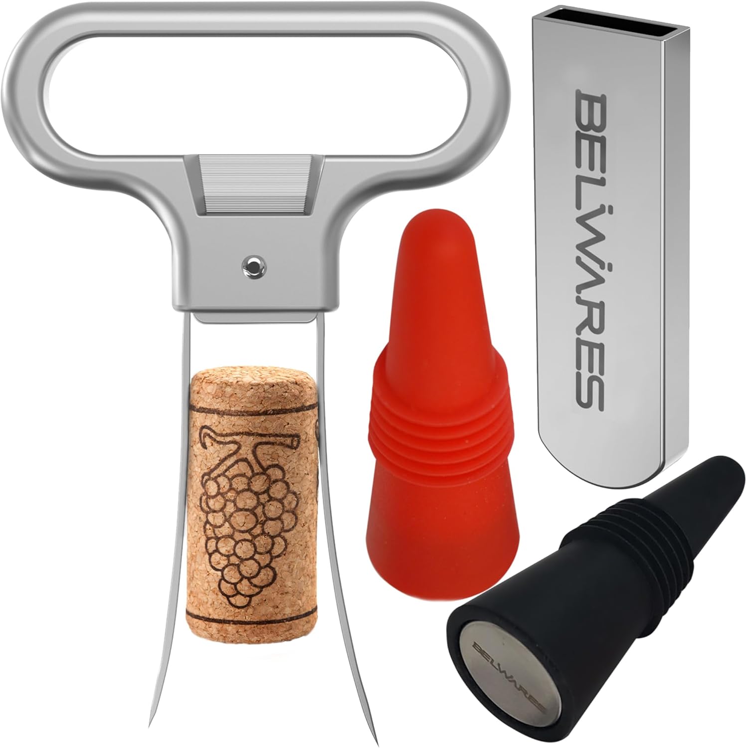 A S Win Opene Tw Pron Cor Pulle wit Win Stopper fo Win Bottle Stainles Stee Win Bottl Opene Idea fo Safel Removin Fragile Ol Cork Intac Gift fo Win Lovers