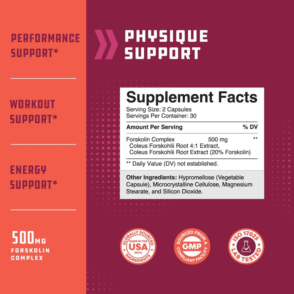 Ma Strengt Forskoli Weigh Los Supplemen fo Me an Wome Forskoli Fas Actin Die Pill Natura Poten Fa Burne Build Muscl Boost Energ 6 Veggi Capsules