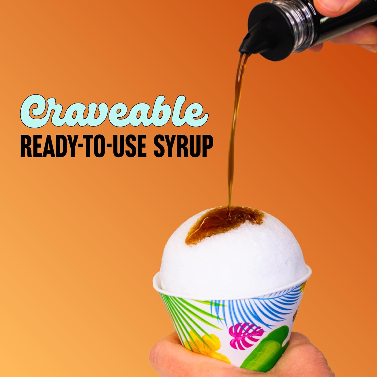 Hawaiian Shaved Ice Root Beer Syrup - Nut Soy Dairy Free - Flavor Fluffy Crunchy Snow Cones - Shelf Stable - Makes 8 Servings - 16 ounces