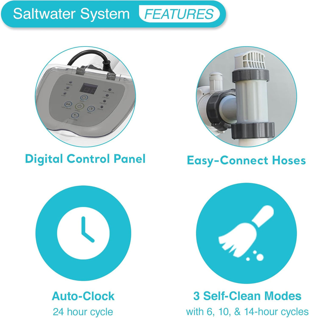 INTEX QS500 Krystal Clear Saltwater Chlorine System for Above Ground Pools: Keeps Water Clean and Clear ¨C Reduces Chemical Use ¨C Up to 7000 Gal. Pools