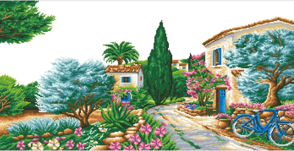 DIAMON DOT L Provenc Landscap Diamon Paintin Kit fo Adult Diamon Ar Kit Relaxin Creativ Craf Ki wit Dot Gem 20inchx39.4inch