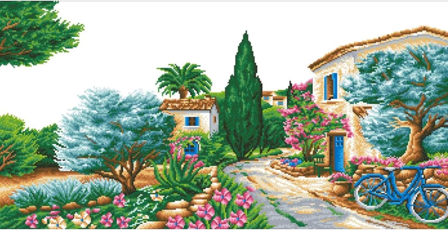 DIAMON DOT L Provenc Landscap Diamon Paintin Kit fo Adult Diamon Ar Kit Relaxin Creativ Craf Ki wit Dot Gem 20inchx39.4inch