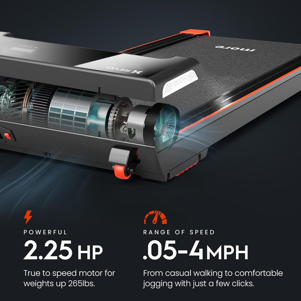 REV Walkin Pa Treadmil fo Hom wit Remot Portabl Unde Des Treadmill wit 0.5-4mp Spee Rang Backe b Yea Promise