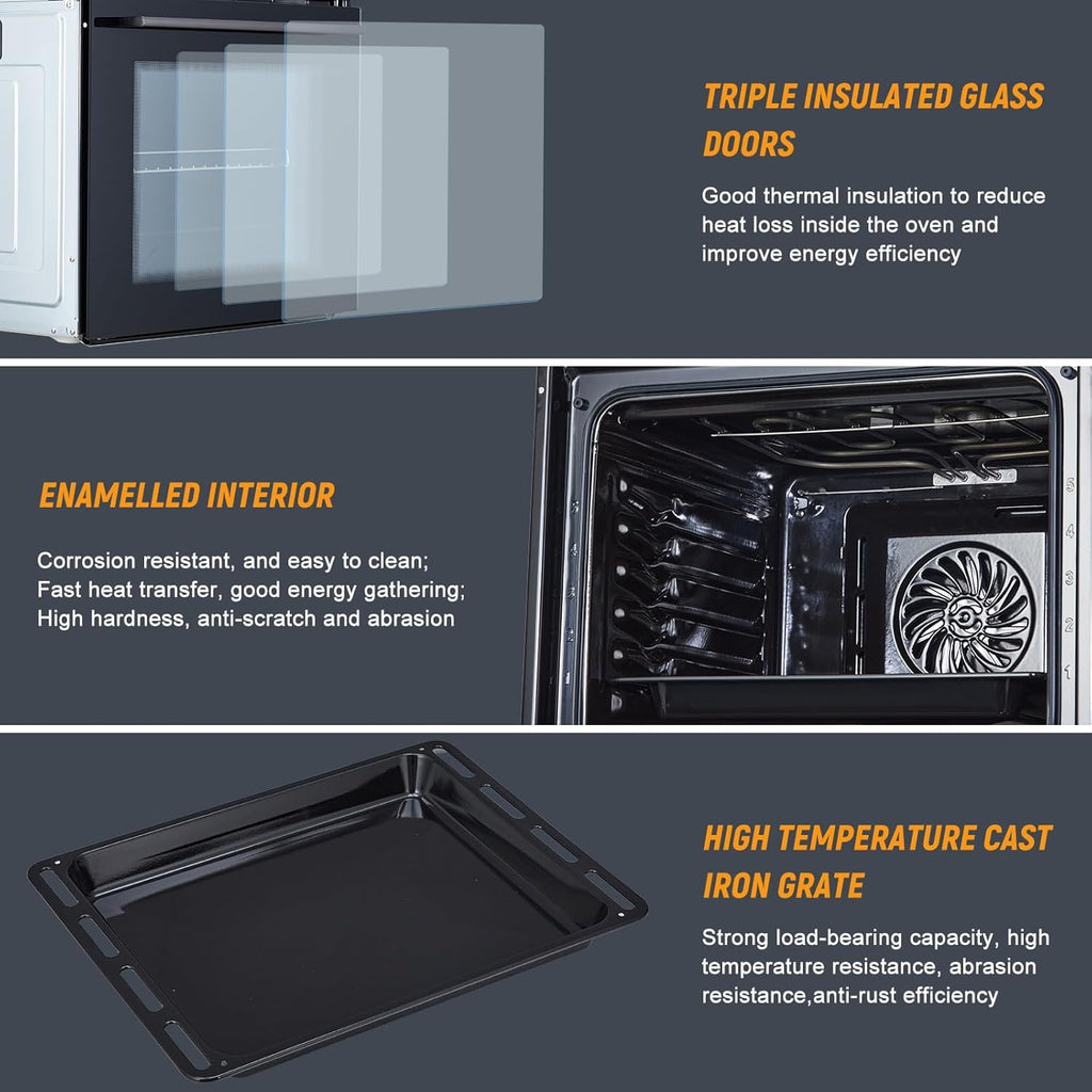 GarveeHom 2 i 6 Oven Cookin Function 10 Menu Touc Contro Ove i Stainles Stee fo Hom Baking Black