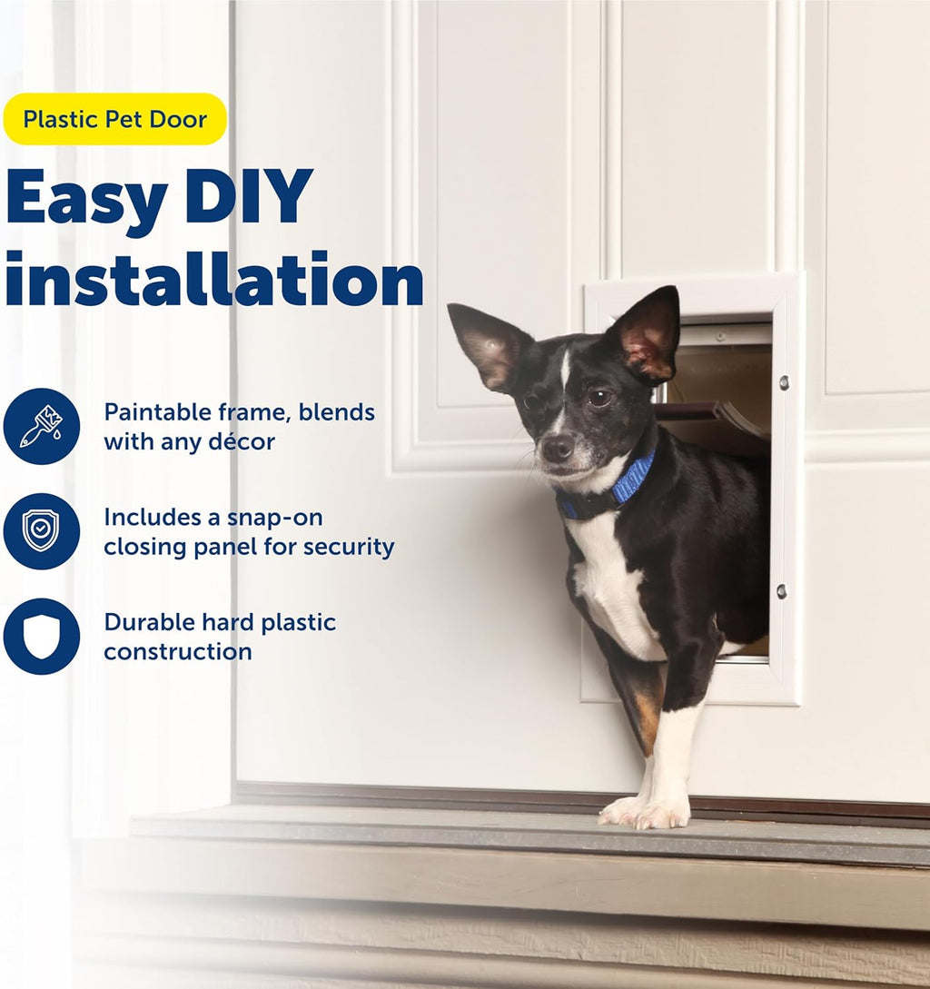 PetSaf Plasti Pe Doo Give You Pe Eas Outdoo Acces Durabl Plasti Fram Paintabl Whit Fram t Matc Hom Deco Snap-O Closin Pane fo Safet Simpl DI Installatio Large