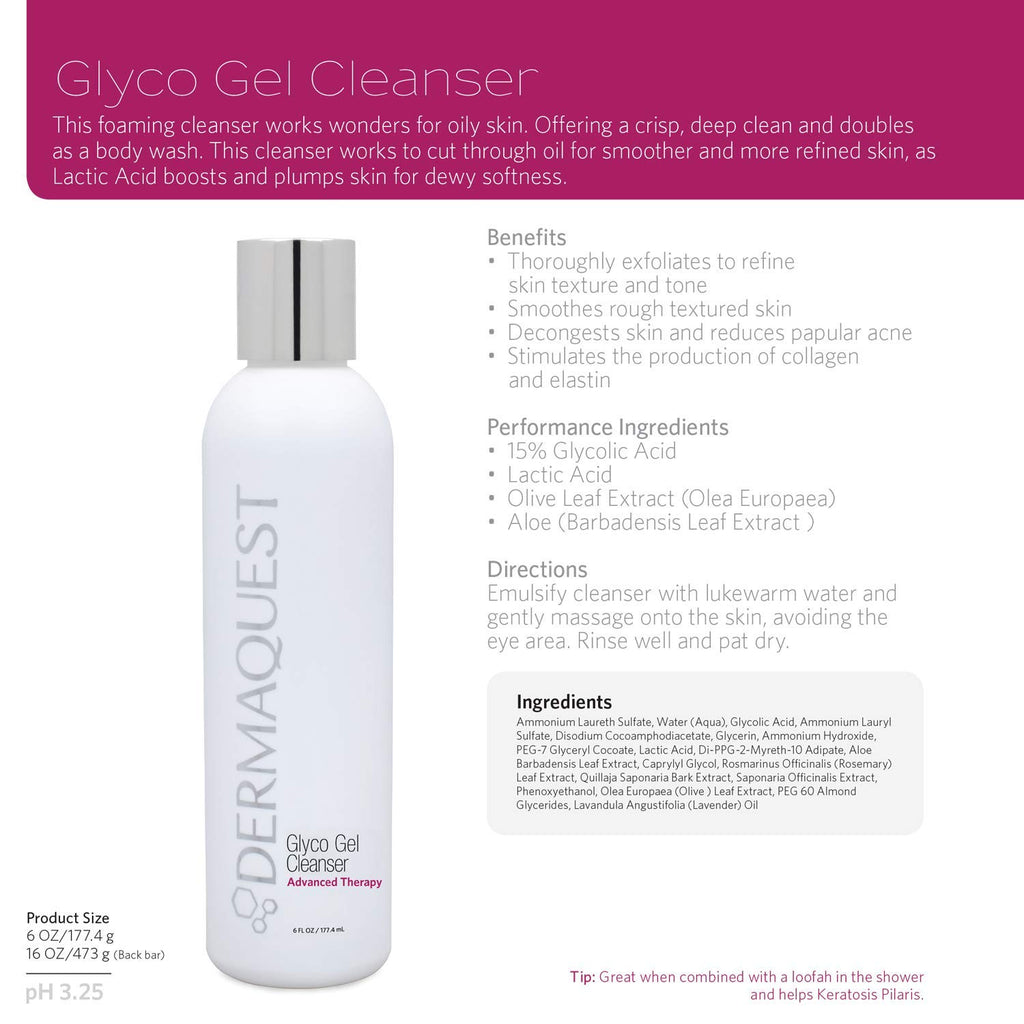 DermaQues Advance Therap Foamin Glyc Ge Base Cleanse wit 15 Glycoli Aci Lacti Aci Dee Cleansin Dail Fac Was fo Oil Ski an Papula Acn ( oz)