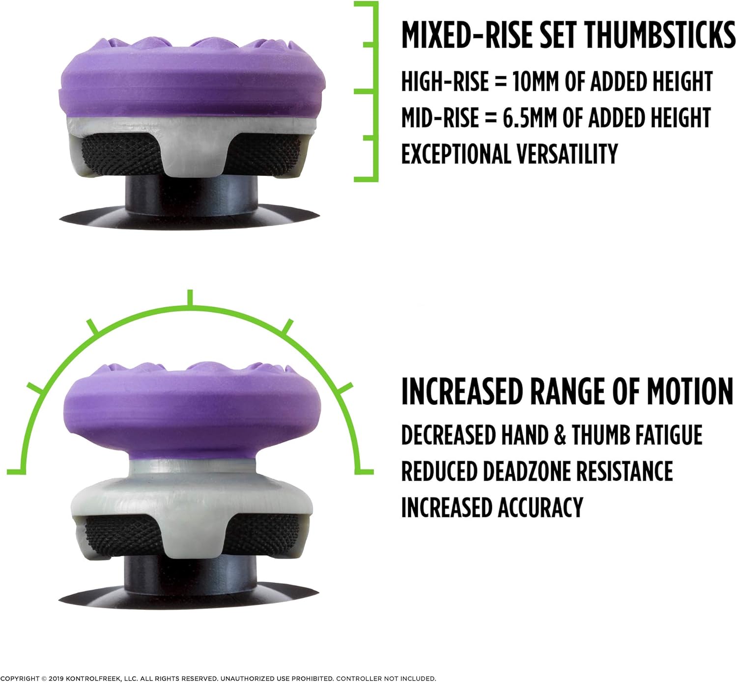 KontrolFree FP Free Galax Purpl fo Xbo On an Xbo Serie Controlle  Performanc Thumbstick  High-Rise Mid-Ris Purple