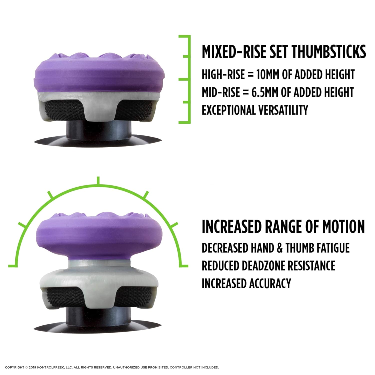KontrolFree FP Free Galax Purpl fo PlayStatio (PS4 an PlayStatio (PS5 Performanc Thumbstick  High-Rise Mid-Ris Purple