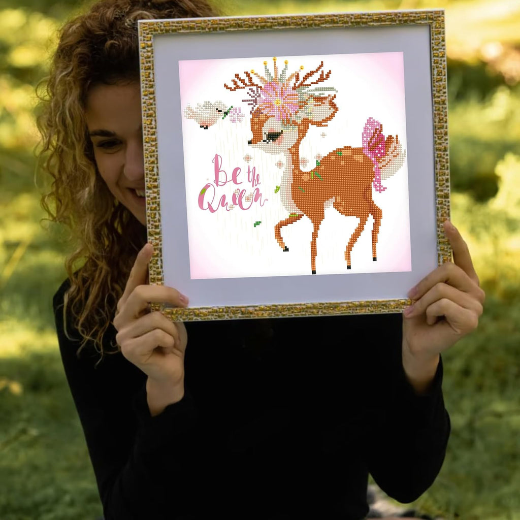 DIAMON DOT B Th Quee Dee Diamon Paintin Kit fo Adult Diamon Ar Kit Relaxin Creativ Craf Ki wit Dot Gem 13.8inchx13.8inch