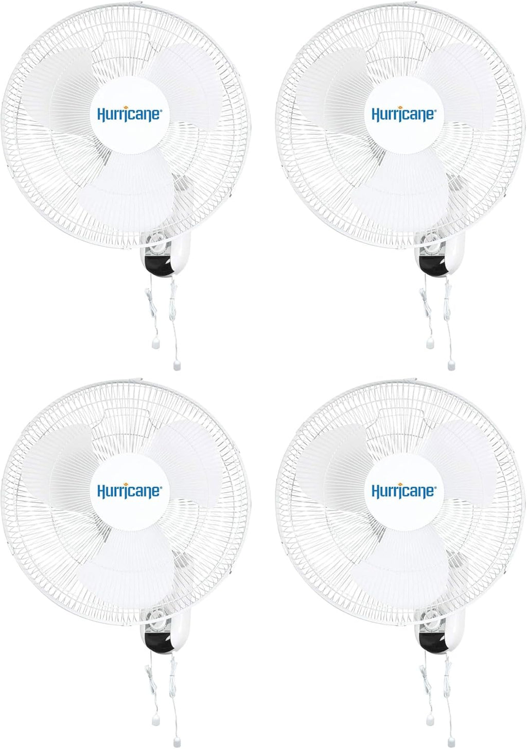 Hurrican Classi 1 Inc 9 Degre Oscillatin Indoo Spee Wal Mounte Fa wit Adjustabl Til an Pul Chai Control Whit ( Pack)